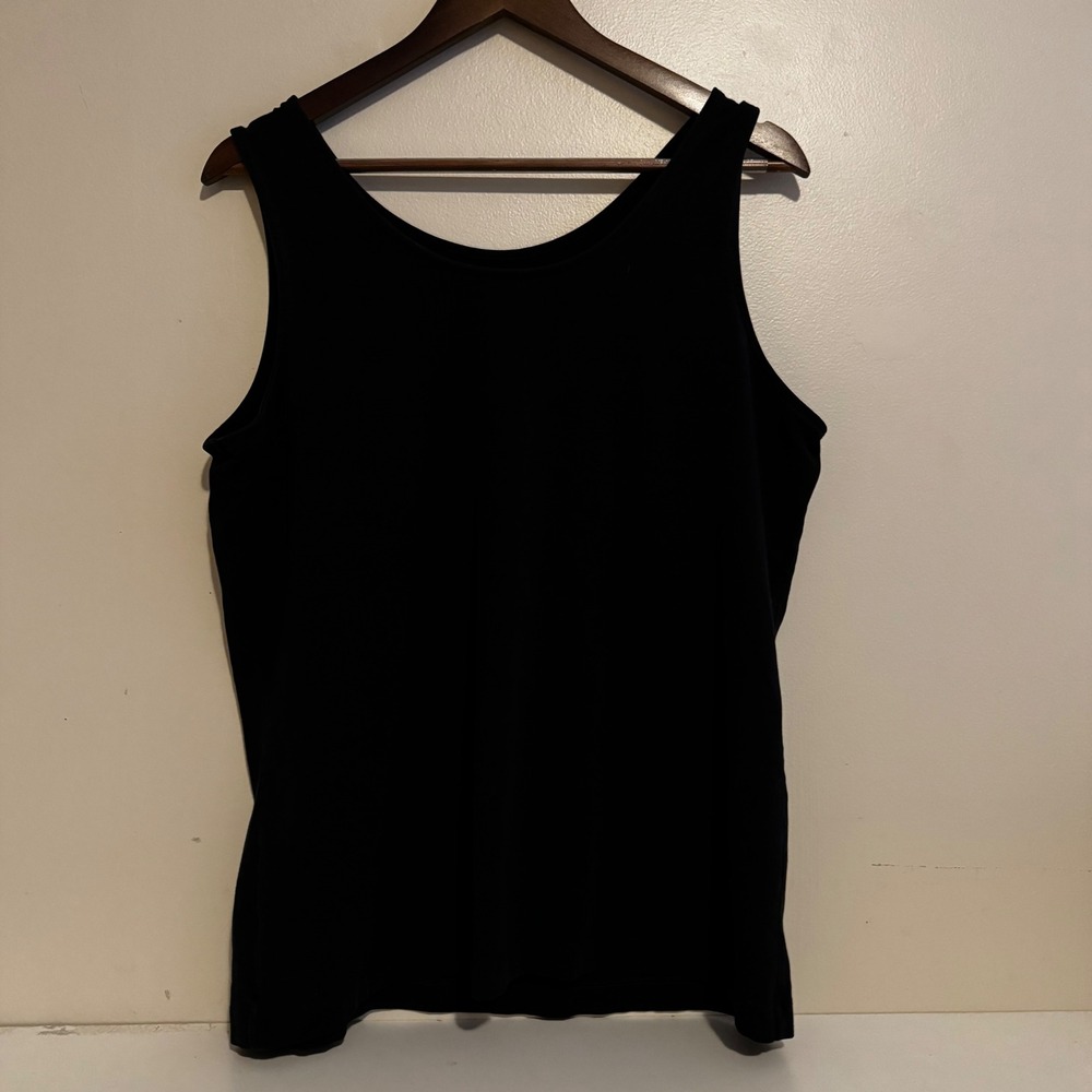 L.L.Bean Women's XL Black Tank Top Cotton Blend Athleisure Basics Activewear